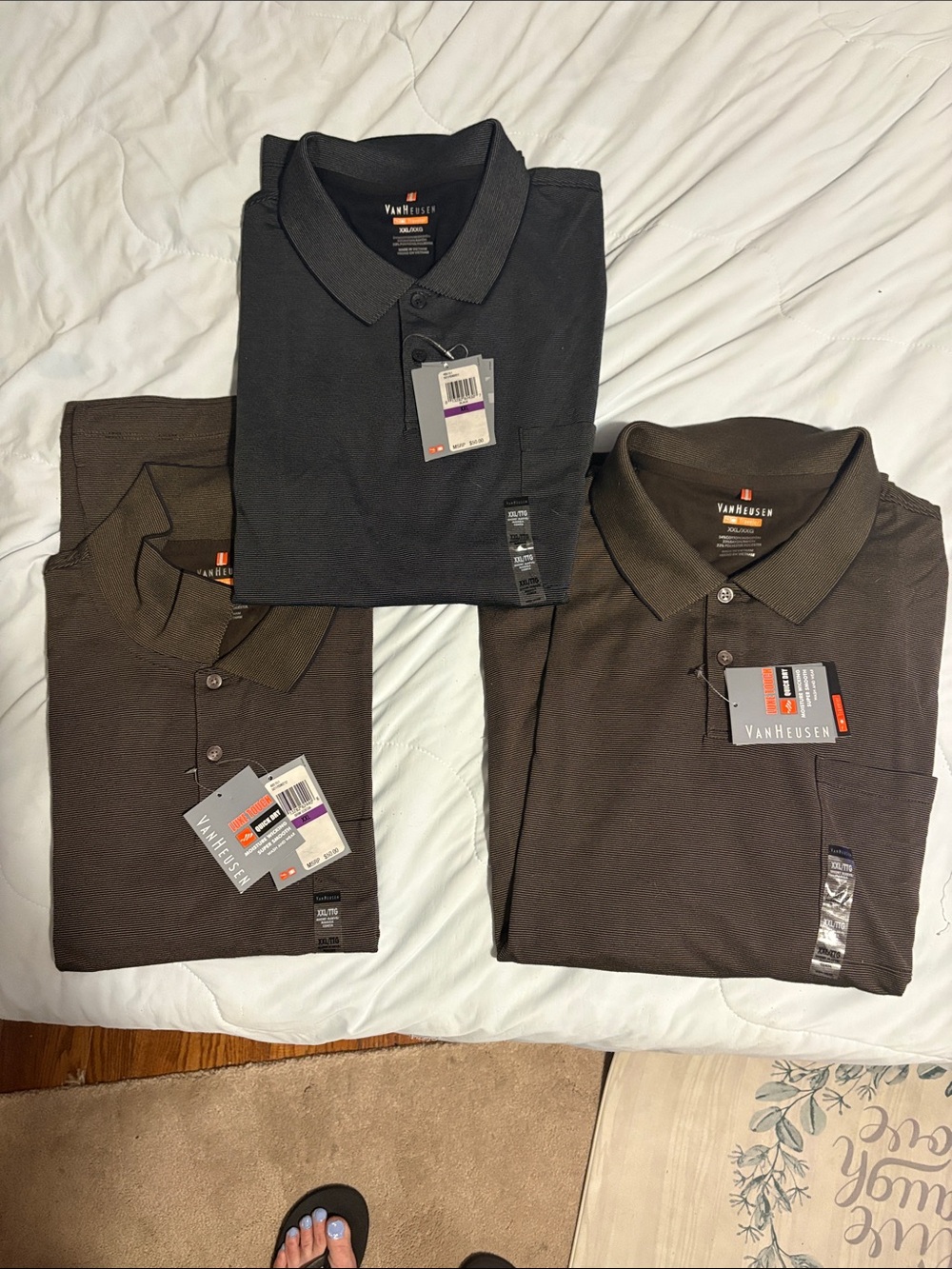 NWT Set of 3 Van Heusen Men’s XXL Luxe Touch Quick Dry Polos
